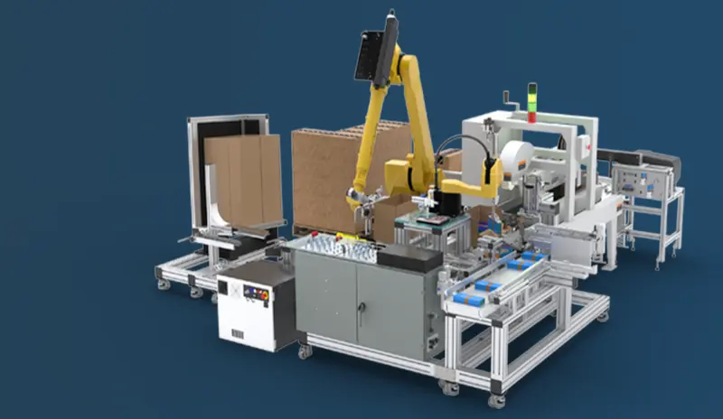 Automated manufacturing cell featured in the official SOLIDWORKS 2027 Preview announcement