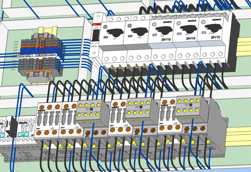 Three-dimensional wire and component routing in Zuken E3.series
