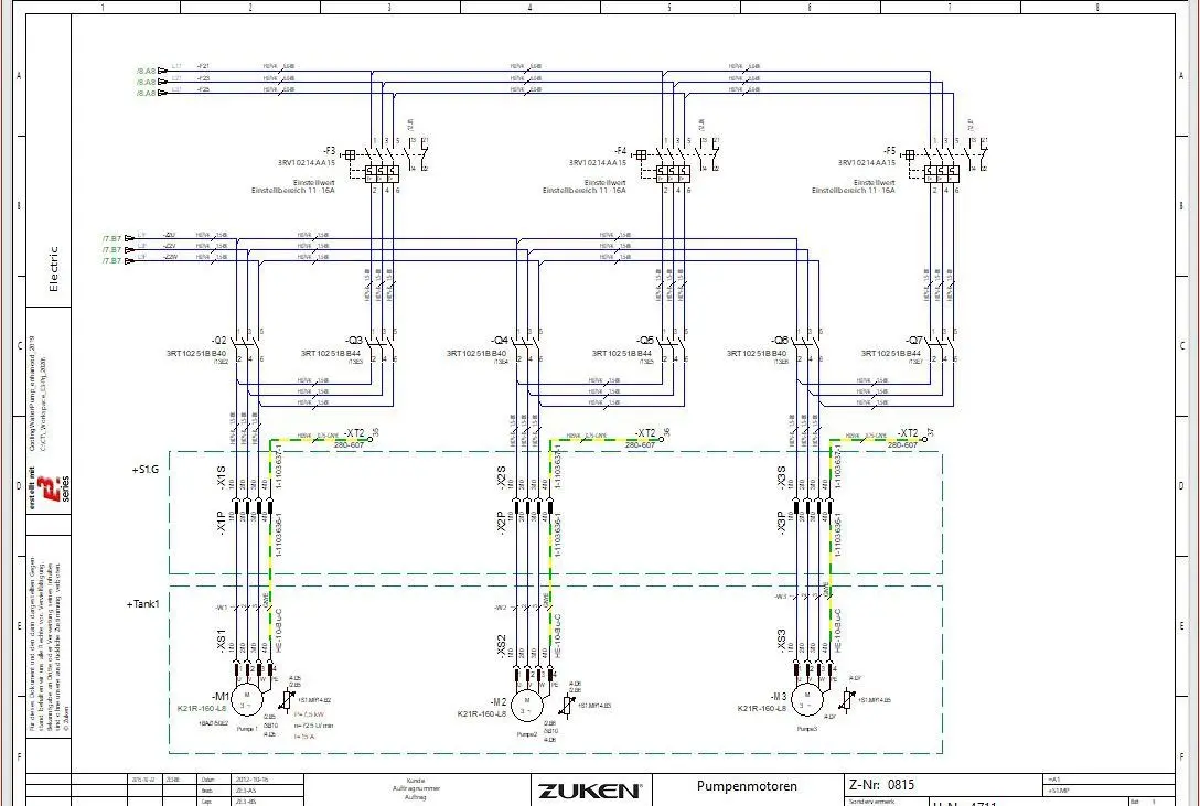 Electrical schematic created in Zuken E3.series